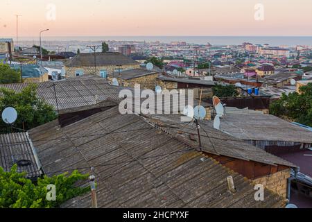 Skyline di Derbent nella Repubblica di Dagestan, Russia Foto Stock