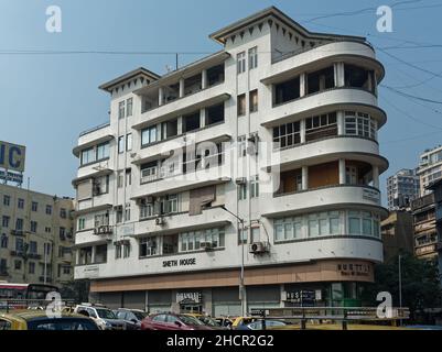 12 17 2021 Art Deco Sheth House, Girgaum, Opera House. Precedentemente Patel Chambers Foto Stock