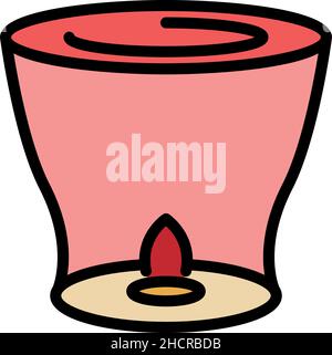 Icona lanterna galleggiante del fiume. Profilo fiume galleggiante lanterna vettore icona colore piatto isolato Illustrazione Vettoriale