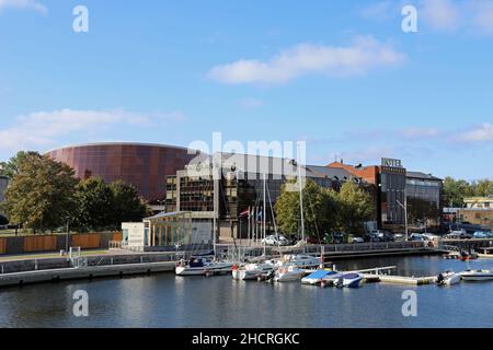 Canale commerciale Liepaja nella Lettonia occidentale Foto Stock