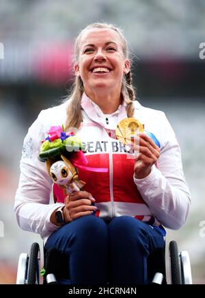 Foto del file datata 04/09/21 di Hannah Cockroft che è stato nominato ufficiale dell'Ordine dell'Impero britannico (OBE) per i servizi di atletica nella lista degli onori di Capodanno. Data di emissione: Venerdì 31 dicembre 2021. Foto Stock