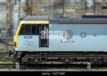 92029 'Dante' stabled alla stazione ferroviaria di Carlisle. Foto Stock