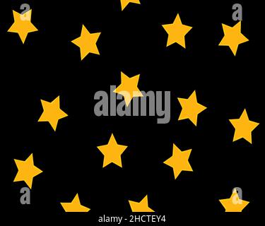 Motivo a stella - stelle su sfondo nero Foto Stock