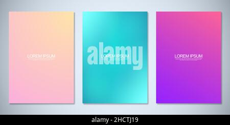 Sfondi sfocati per il design della copertina, il layout della brochure, il libro, il poster e il modello del volantino. Motivo colorato, colori vivaci, astratto fluido Illustrazione Vettoriale