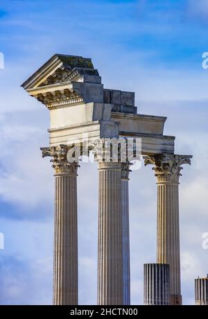 Rovine del tempio romano nel parco archeologico di Xanten, Germania Foto Stock