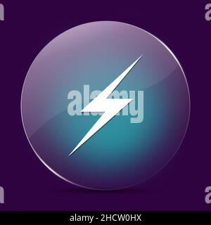 Lightning moonlight vetro rotondo pulsante astratto su uno sfondo viola scuro astratto Foto Stock