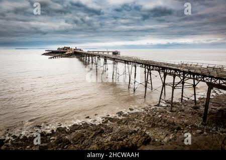 Birnbeck Pier, Weston-super-Mare, Somerset, Regno Unito 2021 Foto Stock