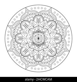 Modello circolare mandala. Ornamento decorativo in stile etnico. Concetto di arte orientale Illustrazione Vettoriale