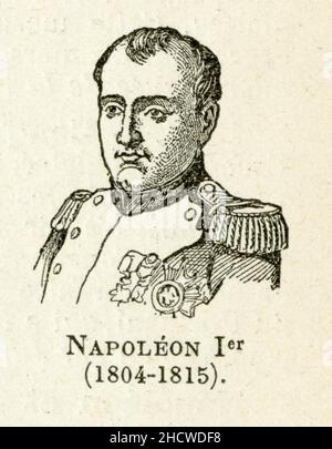 Napoléon Bonaparte, né le 15 août 1769 à Ajaccio et mort le 5 mai 1821 sur l'île Sainte-Hélène, est un militaire et homme d'État franais, Premier emp Foto Stock