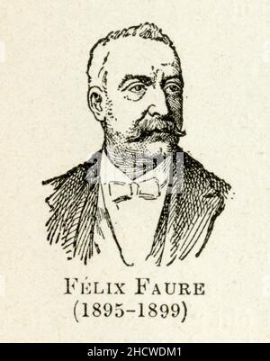 Félix Faure, né le 30 janvier 1841 à Paris et mort le 16 février 1899 dans la même ville, est un homme d'État franais. Il est président de la République Foto Stock