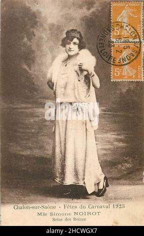 Reine des Reines du Carnaval de Chalon-sur-Saône 1923. Foto Stock