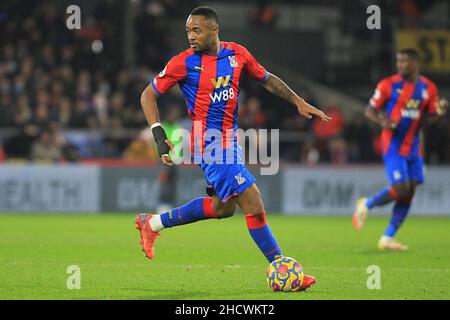 Londra, Regno Unito. 01st Jan 2022. Jordan Ayew di Crystal Palace in azione durante il gioco. Premier League match, Crystal Palace / West Ham United allo stadio Selhurst Park di Londra il giorno di Capodanno, sabato 1st gennaio 2022. Questa immagine può essere utilizzata solo per scopi editoriali. Solo per uso editoriale, licenza richiesta per uso commerciale. Nessun uso in scommesse, giochi o un singolo club/campionato/player pubblicazioni. pic di Steffan Bowen/Andrew Orchard sport fotografia/Alamy Live news credito: Andrew Orchard sport fotografia/Alamy Live News Foto Stock