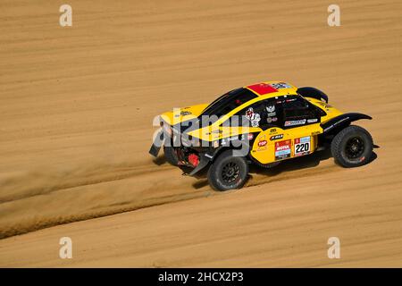 220 Han Wei (chn), ma li (chn), Hanwei Motorsport Team, SMG HW2021, Auto FIA T1/T2, Azione durante la tappa 1A del Dakar Rally 2022 tra Jeddah e Hail, il 1st 2022 gennaio a Hail, Arabia Saudita - Foto Eric Vargiolu / DPPI Foto Stock