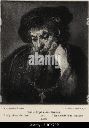 Rembrandt - un vecchio uomo quasi in faccia piena.. Foto Stock