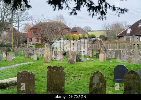 St Simon & St Jude's Church, East Dean, South Downs, East Sussex, Inghilterra Foto Stock