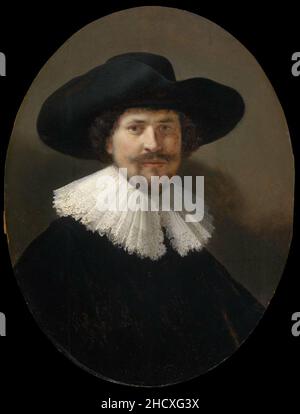 Rembrandt Ritratto di un uomo in un cappello a larga sposa. Foto Stock