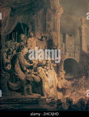 Rembrandt, Cristo davanti a Pilato (Ecce Homo), 1634, Foto Stock