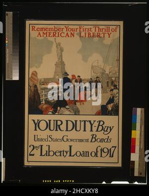 Ricordate il vostro primo brivido della libertà americana il vostro dovere - Buy United States government bonds-2nd Liberty Loan of 1917 - - Sackett & Wilhelms Corp. N.Y. Foto Stock