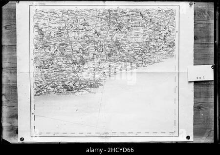 Reproducció d'un mapa de la província de Barcelona Foto Stock