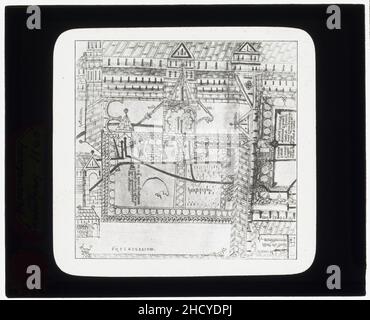 La riproduzione della stampa che mostra il Piano di Canterbury Abbey Foto Stock