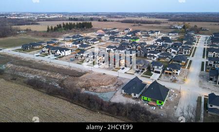 Aprile 2021, New Subdivsion in costruzione a Londra Ontario Canada. Luke Durda/Alamy Foto Stock