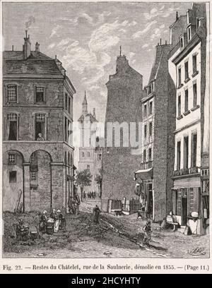 Rue de la 1855, démolie en Châtelet. Foto Stock