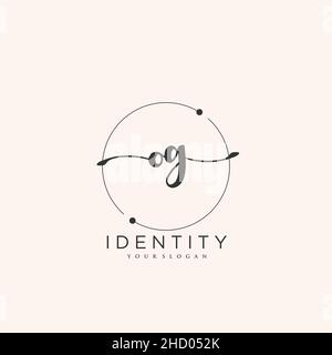 OG calligrafia iniziale minimalista modello di logo geometrico arte vettoriale, Logo per la bellezza d'affari, la moda, e altre opere d'arte Illustrazione Vettoriale