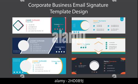 Design del modello di firma e-mail aziendale Illustrazione Vettoriale