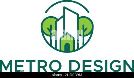 Design moderno e semplice, DESIGN CON logo METRO Illustrazione Vettoriale