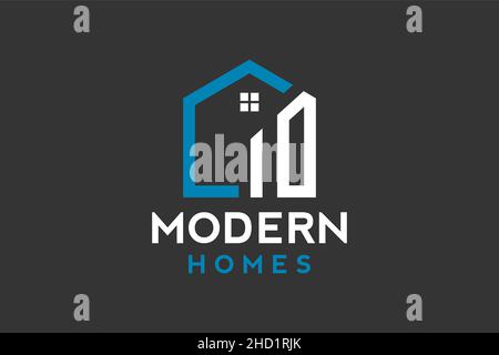 Logo design di i in vettore per edilizia, casa, immobiliare, edilizia, immobiliare. Design minimale alla moda professionale con logo. Illustrazione Vettoriale
