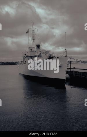 HMCS Sackville è l'ultima corvette sopravvissuta di classe dei fiori della seconda guerra mondiale, sopravvissuta a 30 convogli Trans-Atlantic scortati Foto Stock
