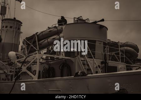 HMCS Sackville è l'ultima corvette sopravvissuta di classe dei fiori della seconda guerra mondiale, sopravvissuta a 30 convogli Trans-Atlantic scortati Foto Stock