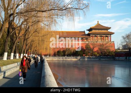 La Città Proibita e il fiume Tongzi （ormeggio）a Pechino, Cina. Foto Stock