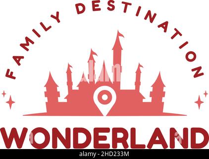 Design moderno WONDERLAND Happy Fun logo design Illustrazione Vettoriale