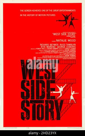 Poster del film vintage - West Side Story: Diretto da Jerome Robbins, Robert Wise. Con Natalie Wood, Richard Beymer, Russ Tamblyn, Rita Moreno. Foto Stock