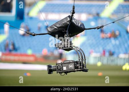 Madrid, Spagna. 02nd Jan 2022. Spider Cam durante la partita la Liga tra Getafe CF e Real Madrid al Coliseum Alfonso Perez Stadium di Madrid, Spagna. Credit: DAX Images/Alamy Live News Foto Stock