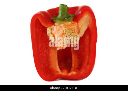 sezione trasversale di peperone rosso Foto Stock