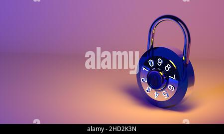 Un rendering 3D del background di protezione della tecnologia digitale Foto Stock