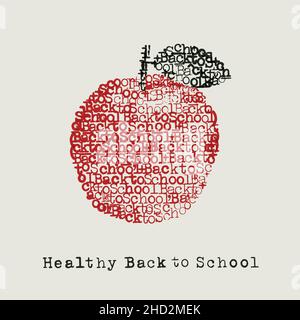 sano ritorno a scuola in macchina da scrivere illustrazione vettoriale su sfondo bianco Illustrazione Vettoriale