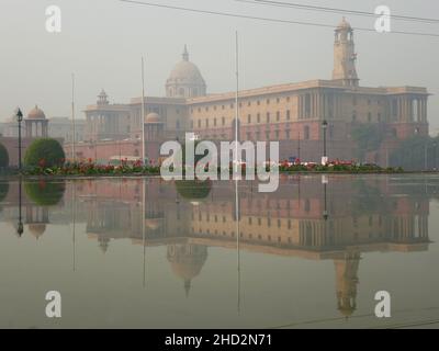 Rashtrapati Bhavan, il palazzo presidenziale, Delhi Foto Stock