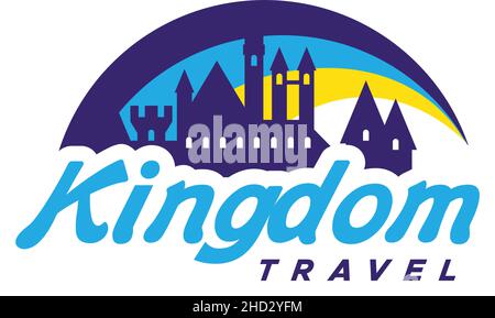 Design moderno e colorato CON logo KINGDOM TRAVEL Illustrazione Vettoriale