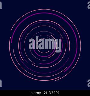 Linee arrotondate astratte rosa e viola. Art. Geometrico elemento di design trendy per cornice, logo, tatuaggio, segno, simbolo, pagine web, stampe, poster Illustrazione Vettoriale