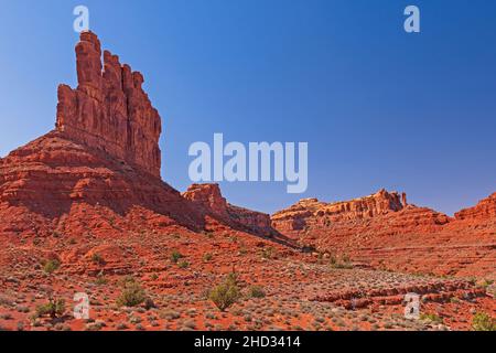 Cieli trasparenti nel cuore della Red Rocks Country nella Valle degli dei dello Utah Foto Stock