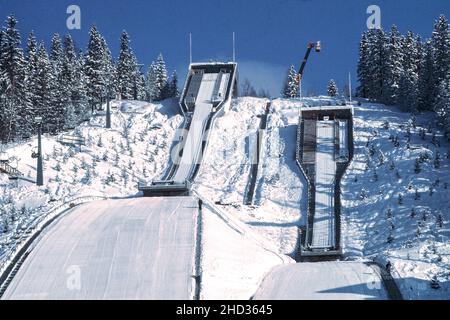 Lysgårdsbakkene Ski Jumping Arena in occasione dei Giochi Olimpici invernali del 1994 Foto Stock