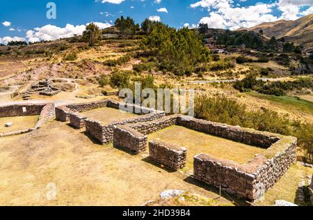 Fortezza di Puka Pukara a Cusco, Perù Foto Stock