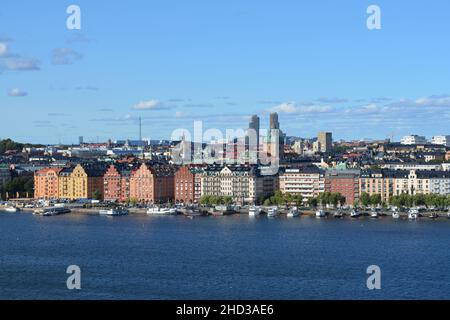 Vista panoramica del Gamla Stan nella città vecchia di Stoccolma, capitale della Svezia Foto Stock