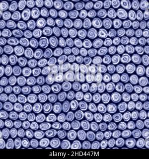 Tiny Blue Squiggly Swirly Spiral Circoli senza giunture modello Foto Stock