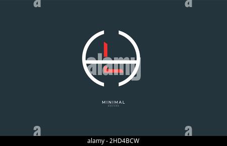Icona lettera alfabetica logo HL o LH Illustrazione Vettoriale