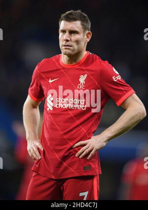 Londra, Regno Unito. 02nd Jan 2022. 02 Gennaio - Chelsea v Liverpool - Premier League - Stamford Bridge James Milner durante la partita della Premier League a Stamford Bridge, London Picture Credit : Credit: Mark Pain/Alamy Live News Foto Stock