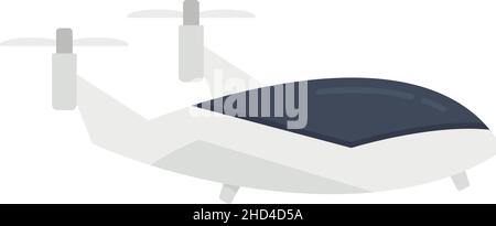 Icona del taxi senza equipaggio. Illustrazione piatta di Flying senza equipaggio vettore taxi icona isolato su sfondo bianco Illustrazione Vettoriale
